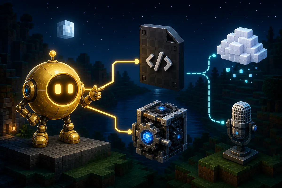 Verityのファイル、Forge Loader、Geckolib、AI層を示す編集用図解